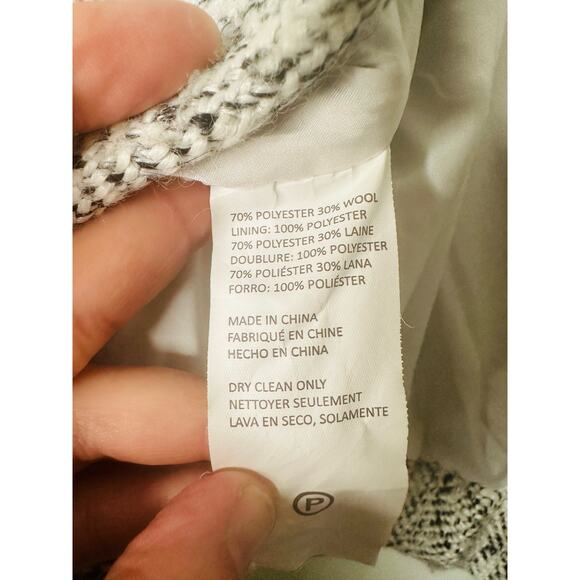 DEREK LAM COLLECTIVE Gray Gold Button Front Zip Up Sleeve Tweed Jacket Size 40 - Picture 14 of 14